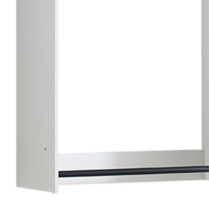 Benjara Vedz Wall Mount Closet Set- 1 Center Shelf 5 Hanging Rods- White
