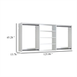 Benjara Vedz Walk in Closet w 2 Drawers- 4 Shelves n Hanging Rods- White Wood
