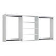 Benjara Vedz Walk in Closet w 2 Drawers- 4 Shelves n Hanging Rods- White Wood