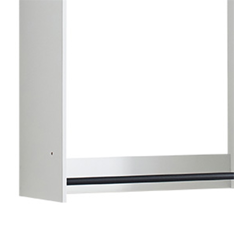 Benjara Vedz Walk in Closet w 2 Drawers- 4 Shelves n Hanging Rods- White Wood