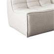 Benjara Ema 5 Piece Sectional Sofa- S& Beige Fabric- Scooped Seat-Grid Tufting