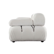 Benjara Hito 2 Piece Modular Armchair Sofa Set- Light Cream Bubble Grid Tufting