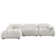Benjara Hito 4 PC Modular Sectional Chaise Sofa Set- Cream Bubble Grid Tufting