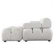Benjara Hito 4 PC Modular Sectional Chaise Sofa Set- Cream Bubble Grid Tufting