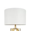 Benjara Limy 2pc Table Lamp Set- White Shade- Gold and Chrome Base- 29