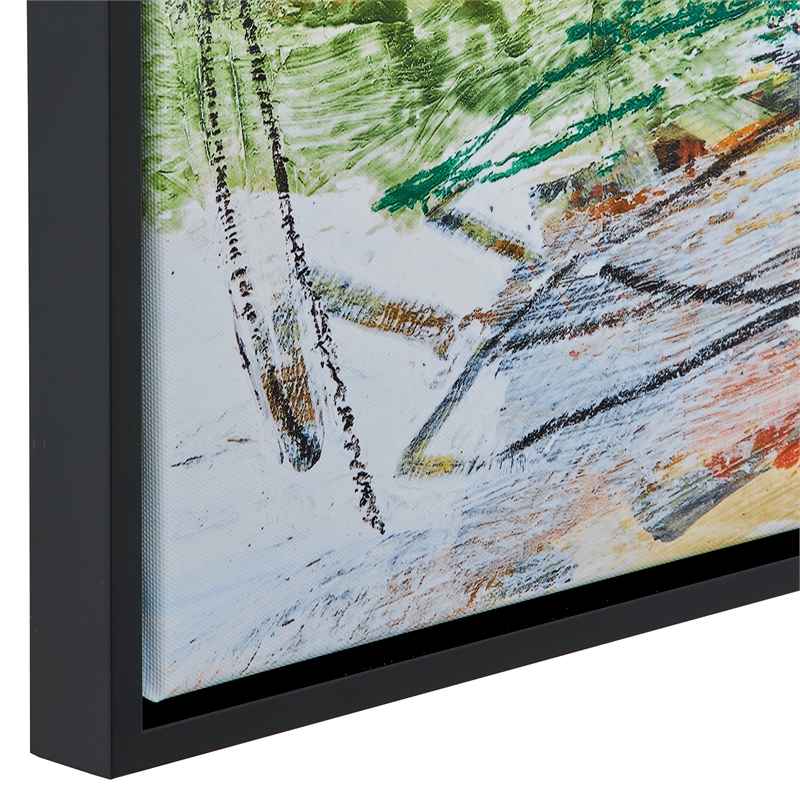 Benjara 25 x 37 Handcrafted Wall Art Abstract Giclee- Black Frame- Multicolor