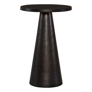 Benjara 20&quot Round Accent Table- Tapered Round Pedestal- Dark Bronze Aluminum