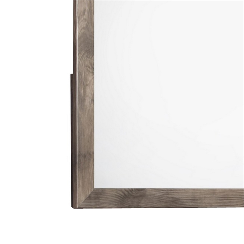 Benjara Ent 40 x 40 Dresser Mirror- Tempered Glass- Rectangular Frame- Greige