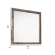 Benjara Ent 40 x 40 Dresser Mirror- Tempered Glass- Rectangular Frame- Greige