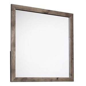 Benjara Ent 40 x 40 Dresser Mirror- Tempered Glass- Rectangular Frame- Greige