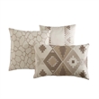 Benjara Rely 10pc Coverlet King Size Comforter Set- Woven Jacquard- Ivory