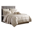 Benjara Rely 10pc Coverlet King Size Comforter Set- Woven Jacquard- Ivory