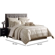 Benjara Rely 10pc Coverlet Queen Size Comforter Set- Woven Jacquard- Ivory