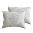 Benjara Regy 10pc King Size Comforter Set with Shams- Blue Gray Medallion