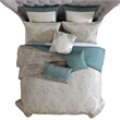 Benjara Regy 10pc Queen Size Comforter Set with Shams- Blue Gray Medallion