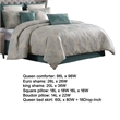 Benjara Regy 10pc Queen Size Comforter Set with Shams- Blue Gray Medallion