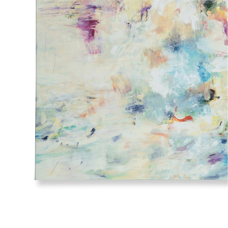 Benjara 30 x 40 Modern Wall Art Painting- Blue White Orange