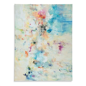 Benjara 30 x 40 Modern Wall Art Painting- Blue White Orange