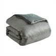 Benjara Mely 10pc Coverlet Queen Comforter Set- Shams- Green Woven Jacquard