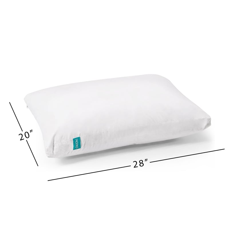 Benjara 20x28 Down Alternative Swan Washable Standard Pillow
