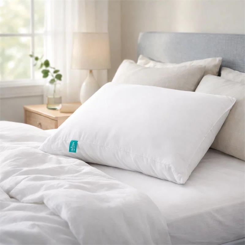 Benjara 20x28 Down Alternative Swan Washable Standard Pillow