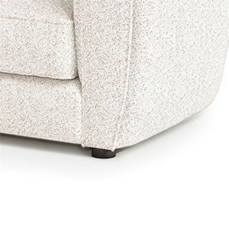 Benjara Dly Accent Chair- Tuxedo Style Arms- Plush White Boucle Cushions