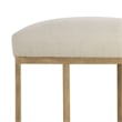 Benjara Gyn Counter Height Stool-Cream Performance Fabric-Brass Cantilever Base