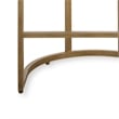 Benjara Gyn Counter Height Stool-Cream Performance Fabric-Brass Cantilever Base