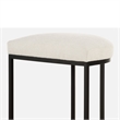 Benjara Gyn Counter Height Stool-White Performance Fabric-Black Cantilever Base