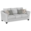 Benjara Siya 2pc Living Room Sofa and Loveseat Set- 6 Accent Pillows- Sand Gray