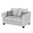 Benjara Siya 2pc Living Room Sofa and Loveseat Set- 6 Accent Pillows- Sand Gray