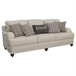 Benjara Liya 2pc Sofa Loveseat Set- Espresso Brown Legs- 7 Throw Pillows- Gray