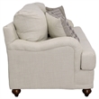 Benjara Liya 2pc Sofa Loveseat Set- Espresso Brown Legs- 7 Throw Pillows- Gray