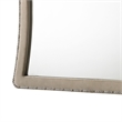 Benjara Lino Dresser Mirror- Curved Frame- Nailhead Trim- Cream Velvet 43
