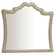 Benjara Lino Dresser Mirror- Curved Frame- Nailhead Trim- Cream Velvet 43