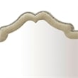 Benjara Lino Dresser Mirror- Curved Frame- Nailhead Trim- Cream Velvet 43