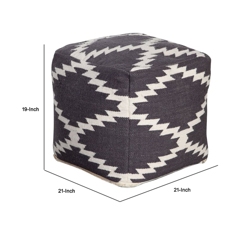 Benjara Poby Accent Pouf- 19
