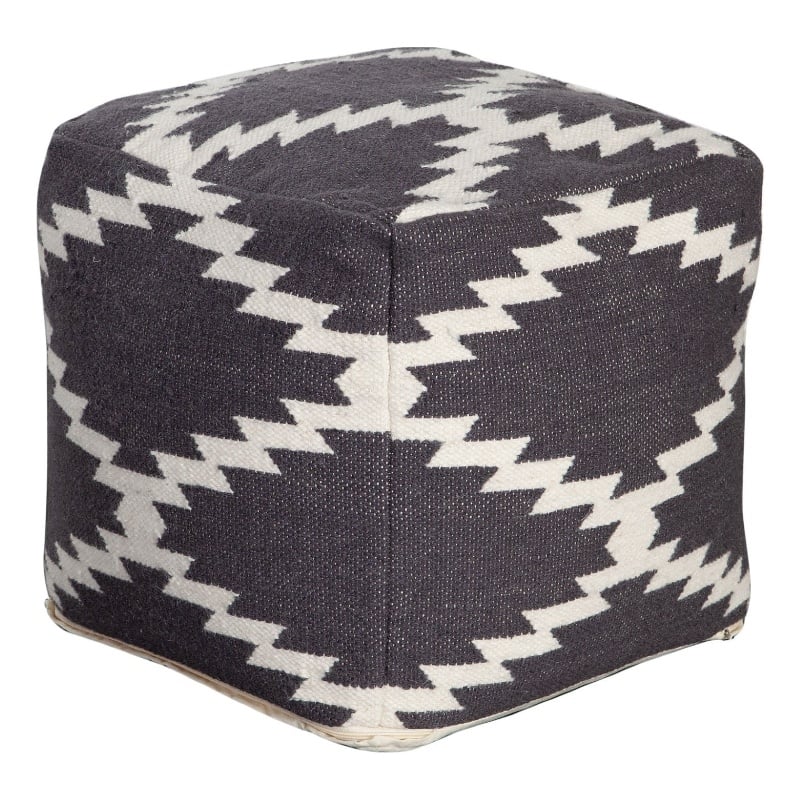 Benjara Poby Accent Pouf- 19