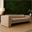 Benjara Roe Sofa- Camel Brown Performance Velvet- Wide Track Arms- 99
