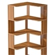 Benjara Nel Tall Corner Bookshelf- 6 Tier L Shape Brown Shelves- 65