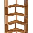 Benjara Nel Tall Corner Bookshelf- 6 Tier L Shape Brown Shelves- 65