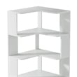 Benjara Nel Tall Corner Bookshelf- 6 Tier L Design White Shelves- 65