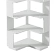 Benjara Nel Tall Corner Bookshelf- 6 Tier L Design White Shelves- 65