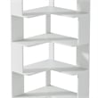 Benjara Nel Tall Corner Bookshelf- 6 Tier L Design White Shelves- 65
