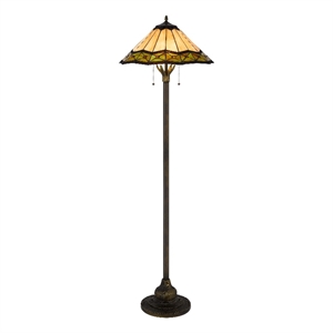 Benjara Dio 62&quot Floor Lamp- Colorful- Bronze Resin