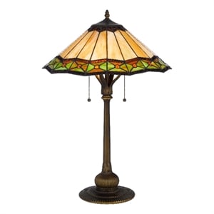 Benjara Dio 62&quot Table Lamp- Colorful- Bronze Resin
