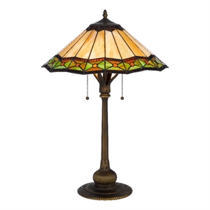 Benjara Dio 62&quot Table Lamp- Colorful- Bronze Resin