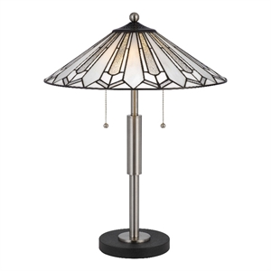 Benjara Kio 23&quot Table Lamp- Modern- Silver Metal