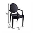 Benjara Nili Set of 4 Dining Armchairs- Oval Shape Back- Black