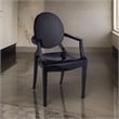 Benjara Nili Set of 4 Dining Armchairs- Oval Shape Back- Black